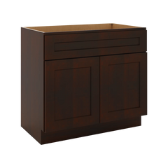J&K Java Coffee S1 Vanity Base Sink Door/False Drawer 36" W x 33" H x 21" D