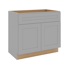 J&K Castle Grey S5 Vanity Base Sink Door/False Drawer 36" W x 33" H x 21" D