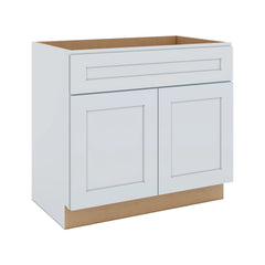 J&K White Shaker S8 Vanity Base Sink Door/False Drawer 36" W x 33" H x 21" D