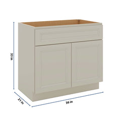 J&K Pebble B6 Vanity Base Sink Door/False Drawer 36" W x 33" H x 21" D