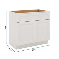J&K Pure B5 Vanity Base Sink Door/False Drawer 36" W x 33" H x 21" D