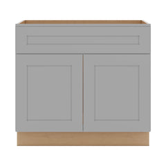 J&K Castle Grey S5 Vanity Base Sink Door/False Drawer 36" W x 33" H x 21" D