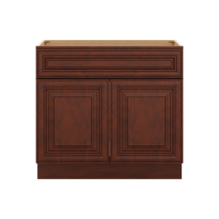 J&K Mahogany J5 Vanity Base Sink Door/False Drawer 36" W x 33" H x 21" D