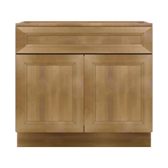 J&K Butterscotch B8 Vanity Base Sink Door/False Drawer 36" W x 33" H x 21" D