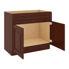 J&K Mahogany J5 Vanity Base Sink Door/False Drawer 36" W x 33" H x 21" D