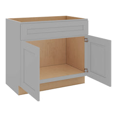 J&K Castle Grey S5 Vanity Base Sink Door/False Drawer 36" W x 33" H x 21" D