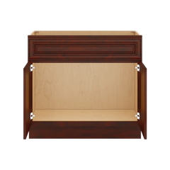 J&K Mahogany J5 Vanity Base Sink Door/False Drawer 36" W x 33" H x 21" D