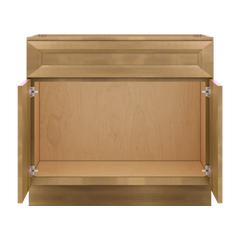 J&K Butterscotch B8 Vanity Base Sink Door/False Drawer 36" W x 33" H x 21" D