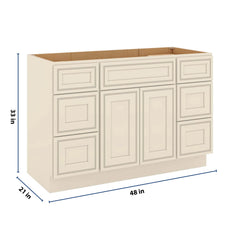 J&K Pearl Glazed H9 Vanity Sink Combo 48" W x 33" H x 21" D