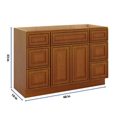 J&K Mocha Glazed K10 Vanity Sink Combo 48" W x 33" H x 21" D