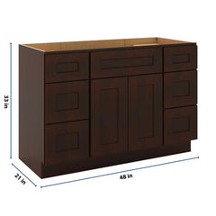 J&K Java Coffee S1 Vanity Sink Combo 48" W x 33" H x 21" D