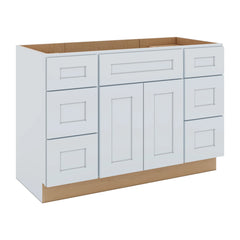 J&K White Shaker S8 Vanity Sink Combo 48" W x 33" H x 21" D