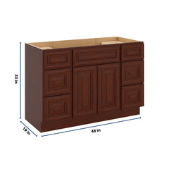 J&K Mahogany J5 Vanity Sink Combo 48" W x 33" H x 21" D