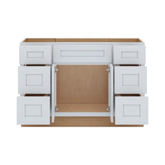 J&K White Shaker S8 Vanity Sink Combo 48" W x 33" H x 21" D