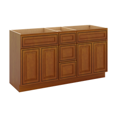 J&K Mocha Glazed K10 Vanity Sink Combo 60" W x 33" H x 21" D