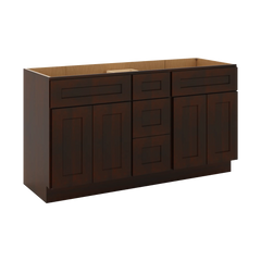 J&K Java Coffee S1 Vanity Sink Combo 60" W x 33" H x 21" D