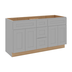 J&K Castle Grey S5 Vanity Sink Combo 60" W x 33" H x 21" D