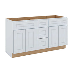 J&K White Shaker S8 Vanity Sink Combo 60" W x 33" H x 21" D