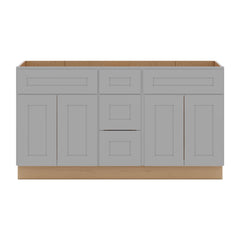 J&K Castle Grey S5 Vanity Sink Combo 60" W x 33" H x 21" D