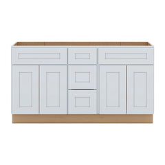 J&K White Shaker S8 Vanity Sink Combo 60" W x 33" H x 21" D