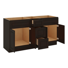 J&K Espresso K8 Vanity Sink Combo 60" W x 33" H x 21" D