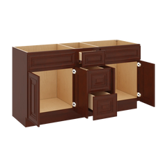 J&K Mahogany J5 Vanity Sink Combo 60" W x 33" H x 21" D