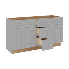 J&K Castle Grey S5 Vanity Sink Combo 60" W x 33" H x 21" D