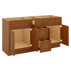 J&K Mocha Glazed K10 Vanity Sink Combo 60" W x 33" H x 21" D