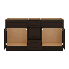 J&K Espresso K8 Vanity Sink Combo 60" W x 33" H x 21" D