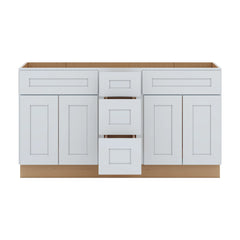 J&K White Shaker S8 Vanity Sink Combo 60" W x 33" H x 21" D