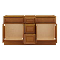 J&K Mocha Glazed K10 Vanity Sink Combo 60" W x 33" H x 21" D