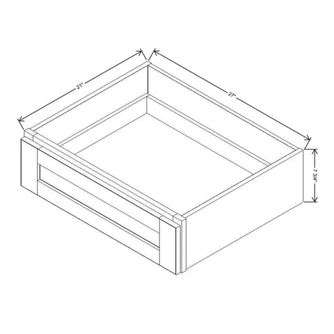 J&K Charcoal E2 27" W x 7-1/2" H or 8-1/2" H Knee Drawer