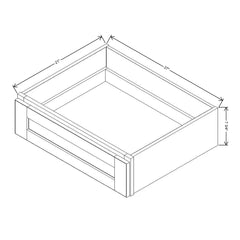 J&K Almond S2 27" W x 7-1/2" H or 8-1/2" H Knee Drawer