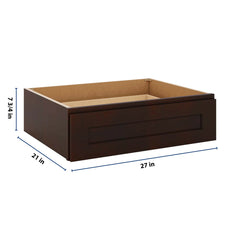 J&K Java Coffee S1 27" W x 7-1/2" H or 8-1/2" H Knee Drawer