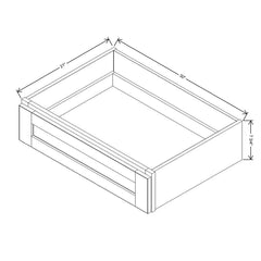 J&K Almond S2 30" W x 7-1/2" H or 8-1/2" H Knee Drawer