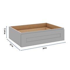J&K Castle Grey S5 30" W x 7-1/2" H or 8-1/2" H Knee Drawer