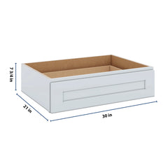 J&K White Shaker S8 30" W x 7-1/2" H or 8-1/2" H Knee Drawer