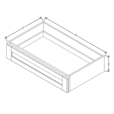 J&K Dove E1 36" W x 7-1/2" H or 8-1/2" H Knee Drawer