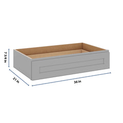 J&K Castle Grey S5 36" W x 7-1/2" H or 8-1/2" H Knee Drawer