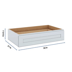 J&K White Shaker S8 36" W x 7-1/2" H or 8-1/2" H Knee Drawer