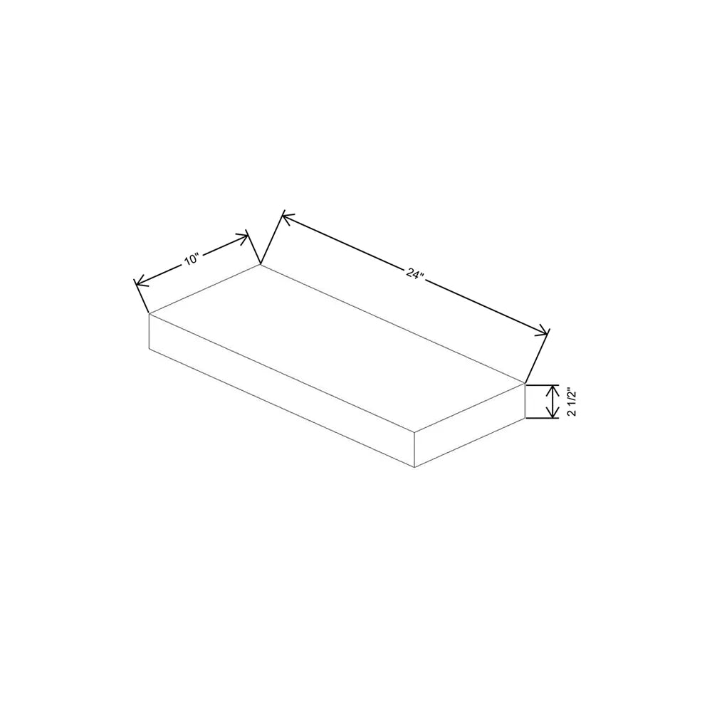 Fabuwood Illume Tuscany Como Ash 2 24" W x 2 1/2" H x 10" D Walnut Floating Shelf