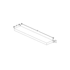 Fabuwood Ovela Catalina Rosales 1 54" W x 2 1/2" H x 10" D Black Matte Floating Shelf