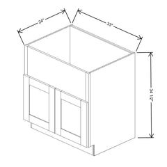 Fabuwood Allure Galaxy Desert Oak 33" W X 34 1/2" H X 24" D Farm Sink Base Cabinet