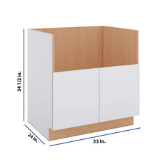 Modernform Cabinet Matte White 33" W X 34 1/2" H X 24" D Farm Sink Base Cabinet