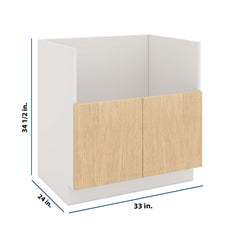 Modernform Cabinet Natural Oak 33" W X 34 1/2" H X 24" D Farm Sink Base Cabinet