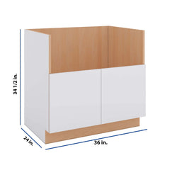 Modernform Cabinet Matte White 36" W X 34 1/2" H X 24" D Farm Sink Base Cabinet