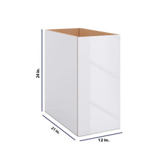 Modernform Cabinet Gloss White 12" W X 24" H X 21" D Vanity Floating Full Height Single Door Cabinet