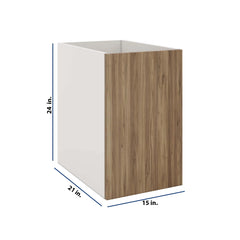 Modernform Cabinet Walnut 15" W X 24" H X 21" D Vanity Floating Full Height Single Door Cabinet