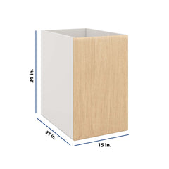 Modernform Cabinet Natural Oak 15" W X 24" H X 21" D Vanity Floating Full Height Single Door Cabinet