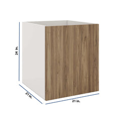 Modernform Cabinet Walnut 21" W X 24" H X 21" D Vanity Floating Full Height Single Door Cabinet
